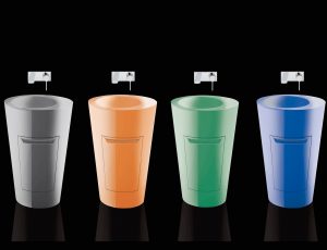 Geroline Home Standwaschbecken in hochmodernem Design, Stauraum, Fachböden, Oberfläche Gelcoat, verschiedene Farb-Visionen, aus GFK